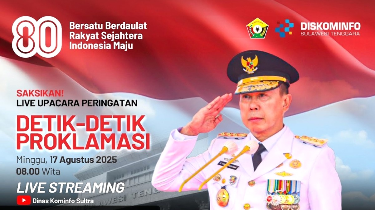 Livestreaming Pemprov Sultra: Upacara Peringatan Detik-Detik Proklamasi