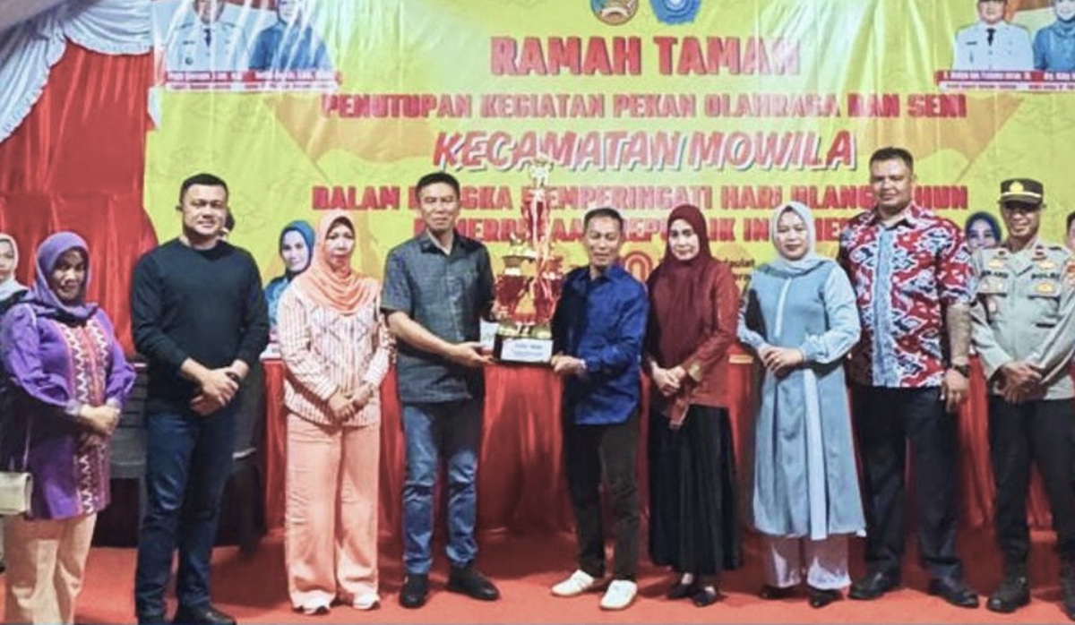 Meriah! Penutupan Porseni Kecamatan Mowila Dihadiri Bupati dan Wabup Konsel