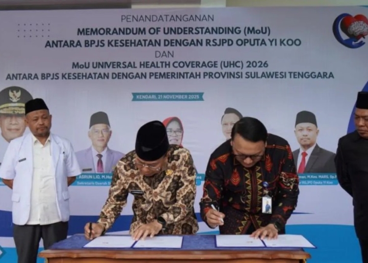 Pemprov Sultra Pertegas Komitmen Pertahankan UHC 2026, Teken MoU dengan BPJS Kesehatan