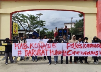 Forkad Sultra Gruduk Polres Konawe, Tuntut Evaluasi Penanganan Kasus Sabung Ayam Amonggedo